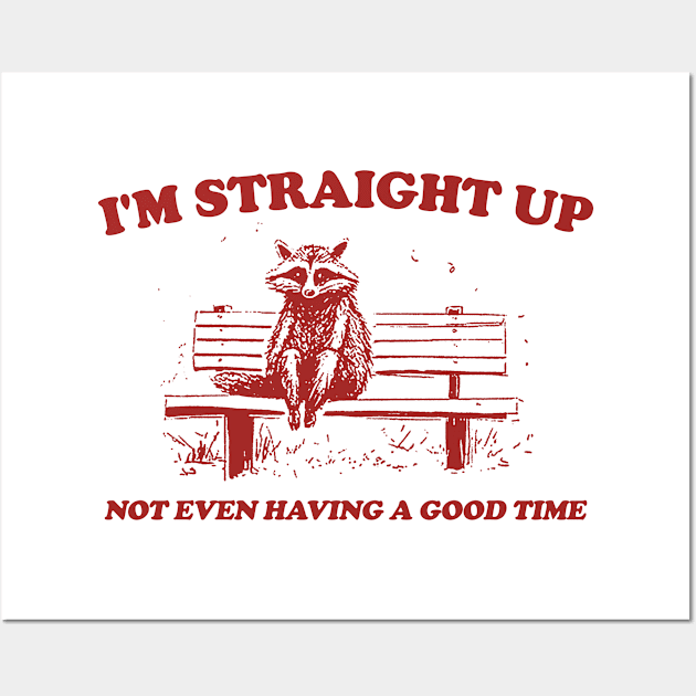 I'm Straight Up Not Even Having a Good Time, Raccoon Drawing T Shirt, Raccoon Meme T Shirt, Sarcastic T Shirt, Unisex Wall Art by Y2KERA